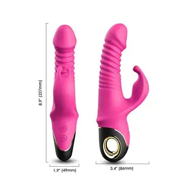 Silicone Rabbit Vibrating Dildo G-Spot and Clitoral Stimulator with Powerful Vibrations - Sex Toys