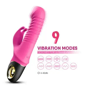 Silicone Rabbit Vibrating Dildo G-Spot and Clitoral Stimulator with Powerful Vibrations - Sex Toys