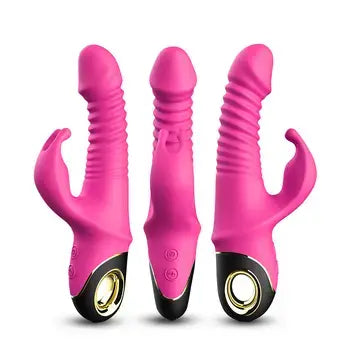 Silicone Rabbit Vibrating Dildo G-Spot and Clitoral Stimulator with Powerful Vibrations - Sex Toys