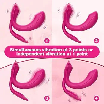 Wireless Wearable 3-in-1 Erotic USB Powered Rose Vibrator - Sex Toys